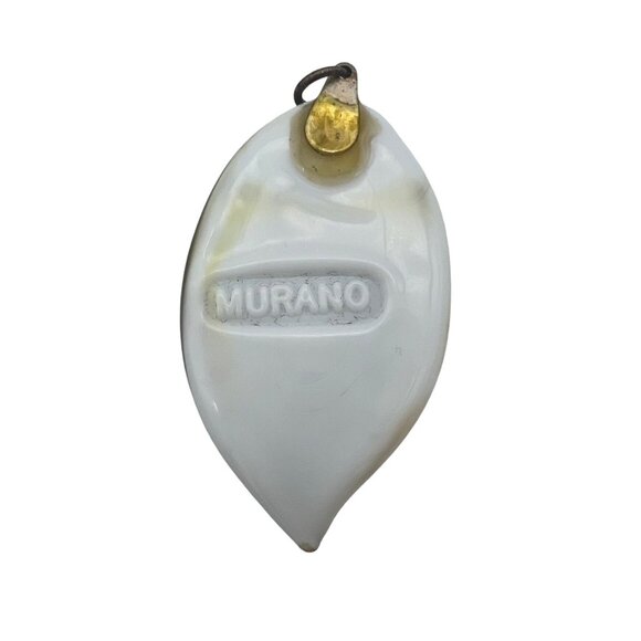 Murano Glass Swirl Pendant Necklace Blue Green Brown Modernist Italy - Picture 3 of 4